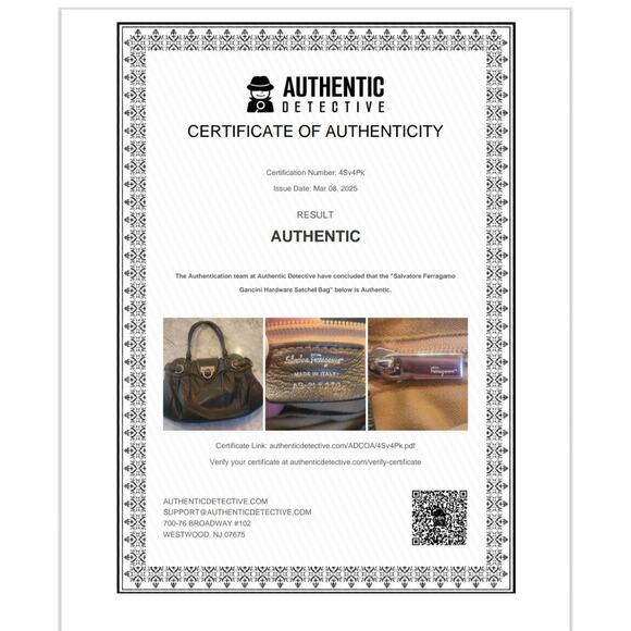 Salvatore Ferragamo Black Leather Bag Purse Authenticated - Picture 14 of 16